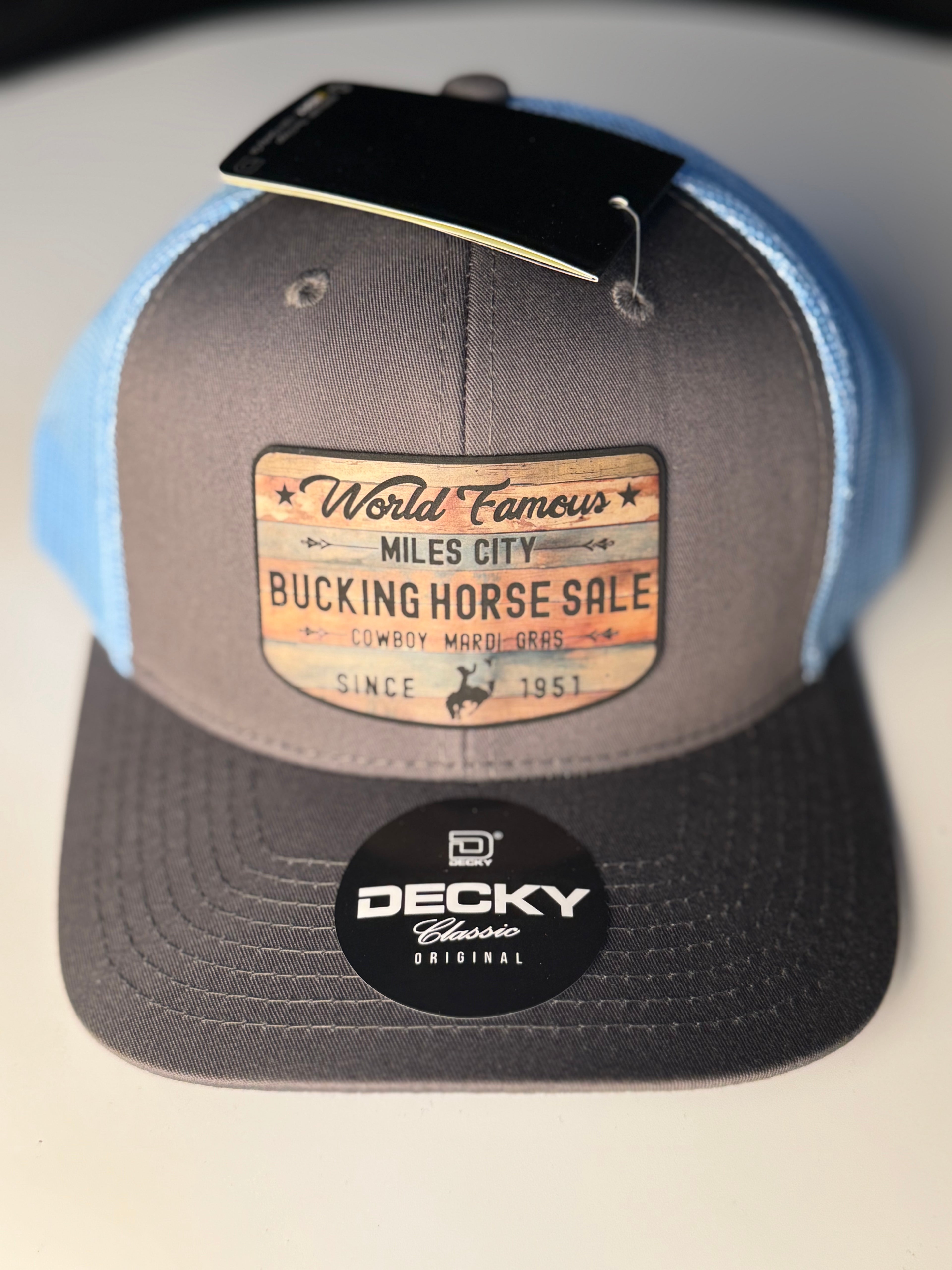 *PreOrder* Charcoal/Columbia Blue Wooden Patch Cap