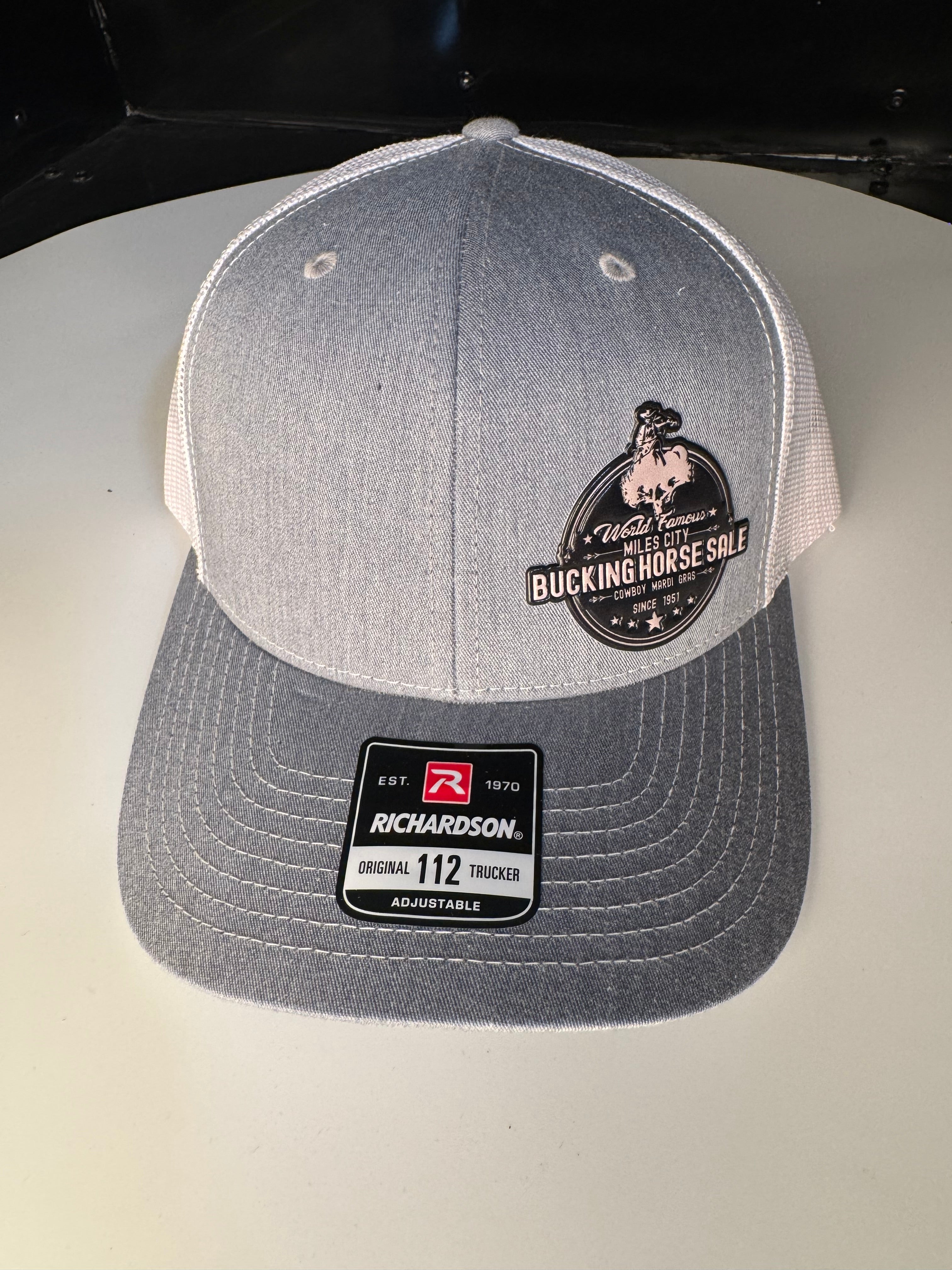 Heather Grey/White Round Patch Cap