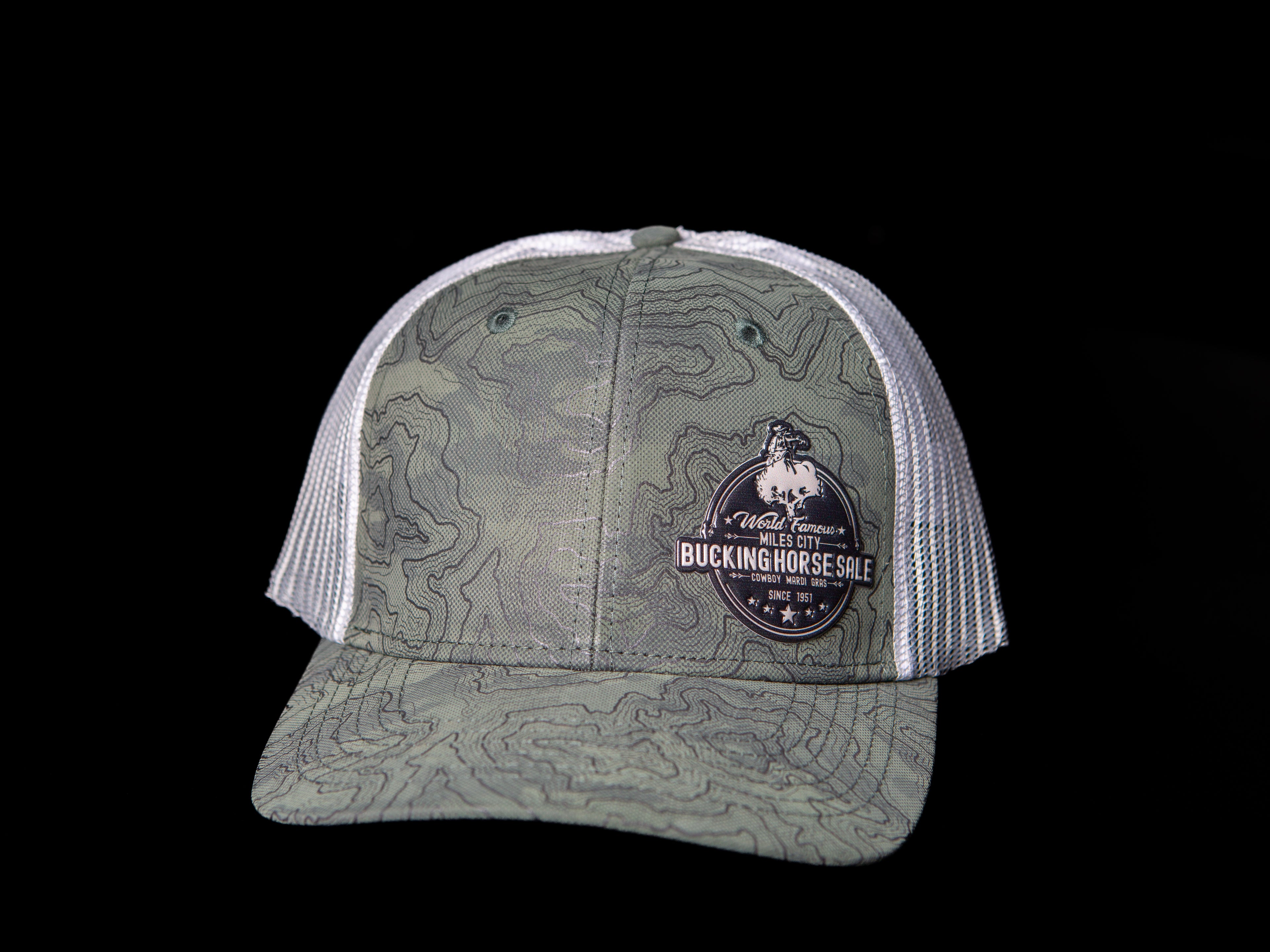 Green Camo - Black Round Patch