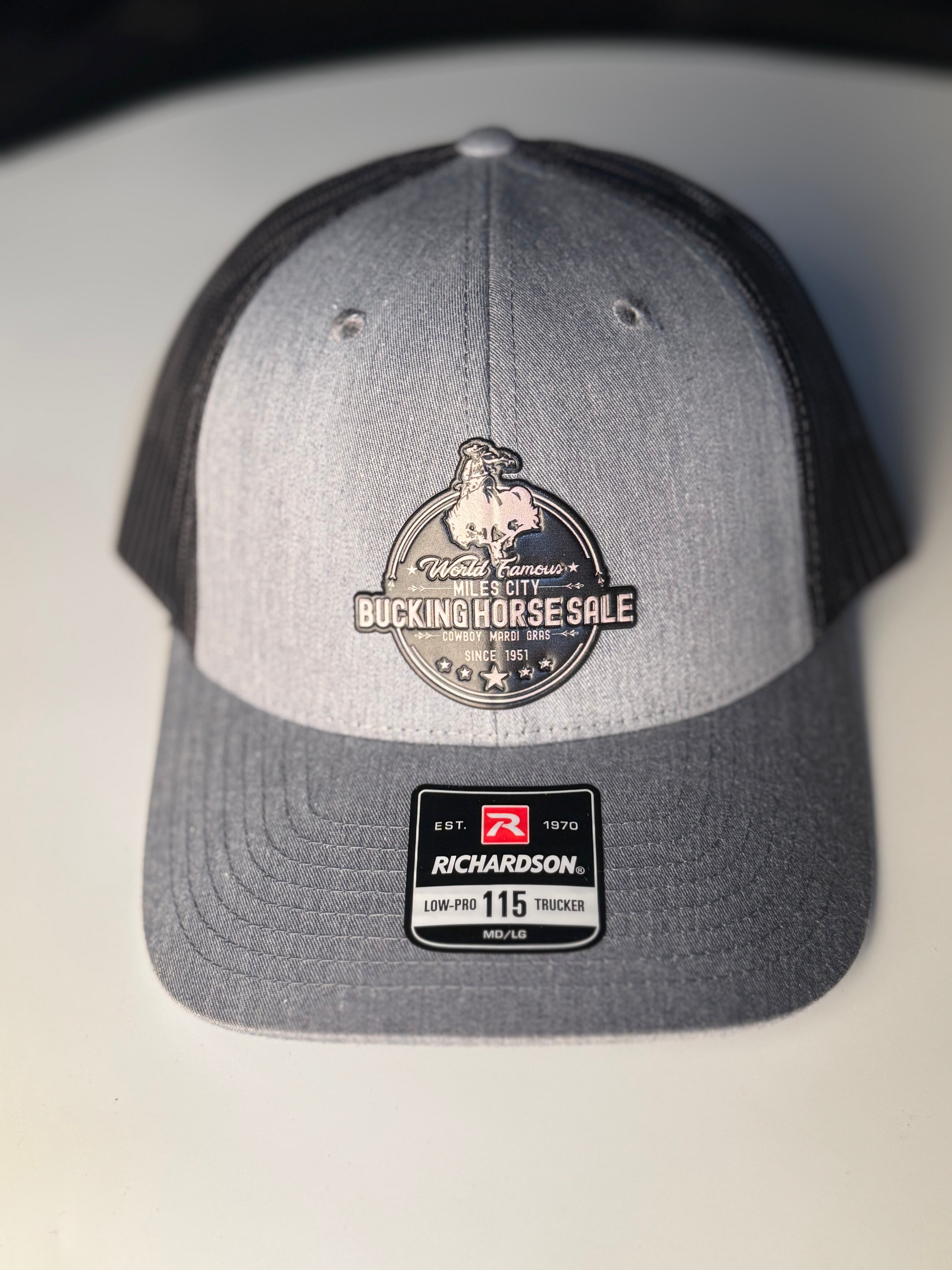 Heather Grey/Black - Round Patch Cap