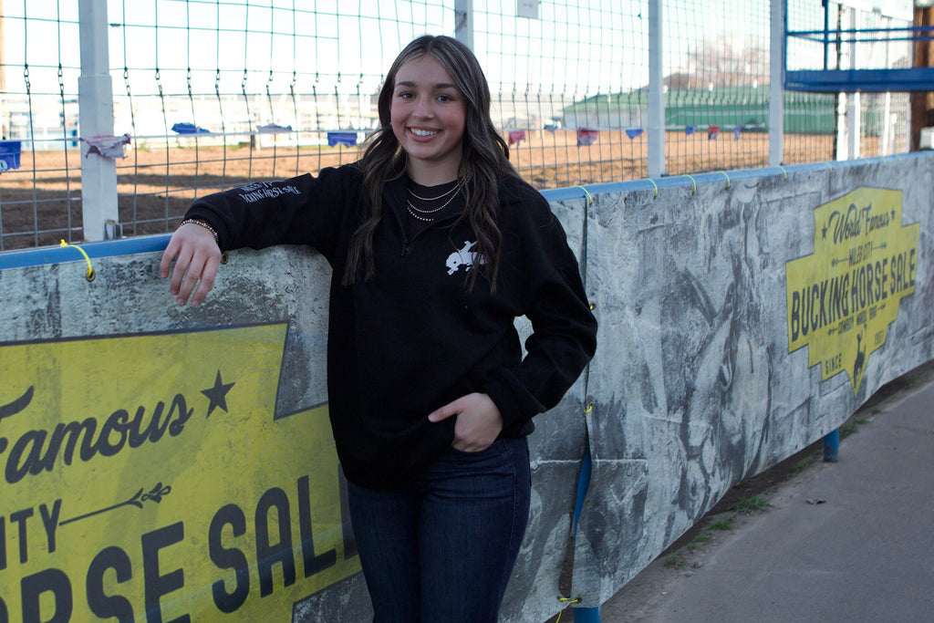 Quarter Zip Sweatshirt: Black