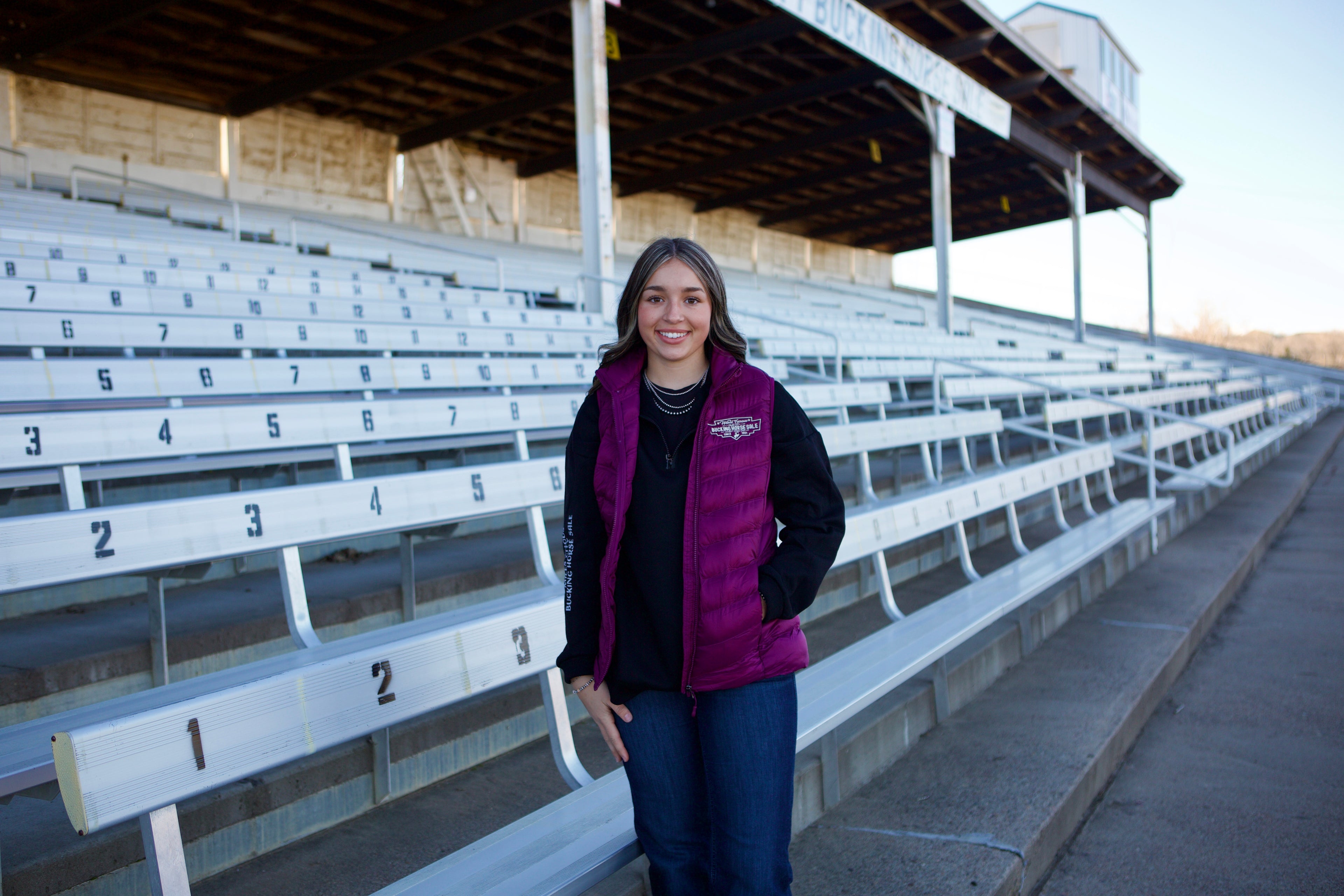 Ladies Lightweight Puffer Vest - Dark Purple
