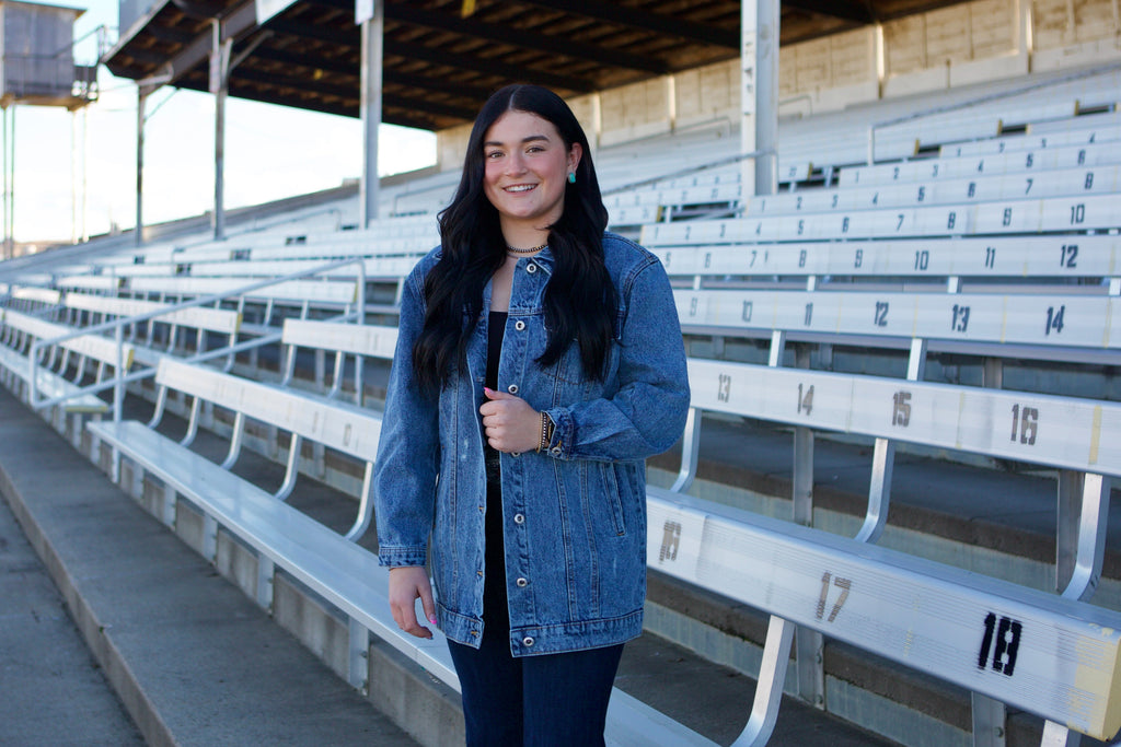 Denim Jacket with Distressed